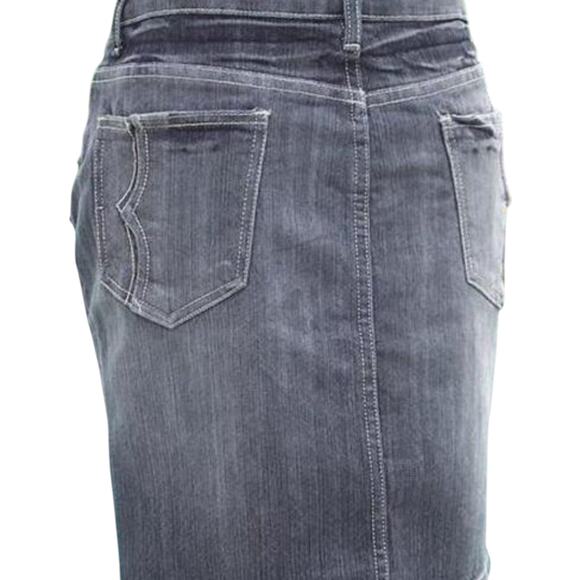 Cache Denim Black Gray Wash Rhinestone Stud Detail Skirt New Stretch $98 NWT - Picture 4 of 5
